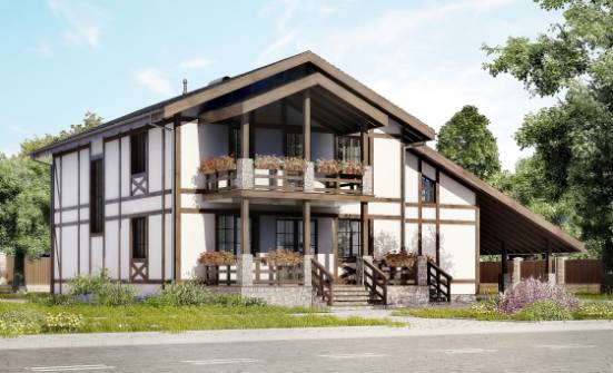 250-002-Л Проект двухэтажного дома с мансардой, гараж, классический дом из кирпича, Нерюнгри