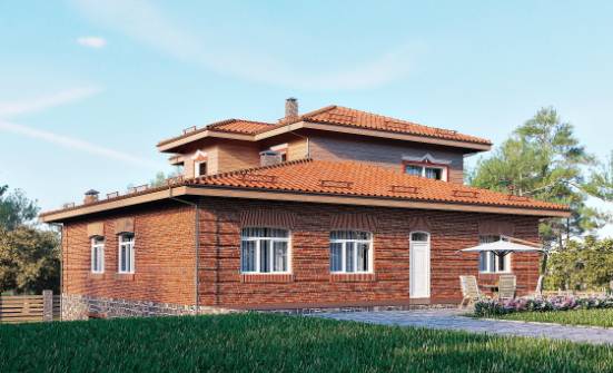 380-002-Л Проект трехэтажного дома, гараж, классический домик из кирпича, Нерюнгри