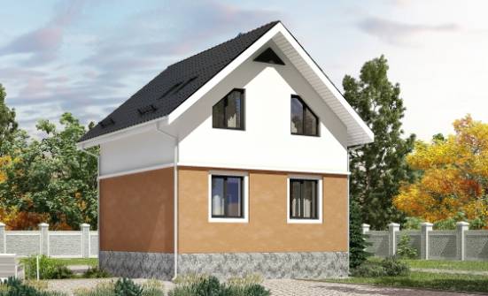 100-005-Л Проект двухэтажного дома с мансардой, доступный коттедж из газосиликатных блоков, Нерюнгри