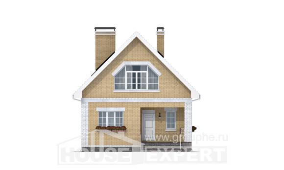 130-004-П Проект двухэтажного дома мансардой, современный домик из газобетона, Нерюнгри