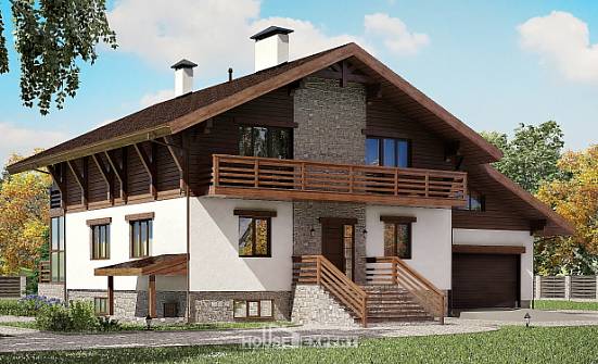 420-001-П Проект трехэтажного дома с мансардным этажом, гараж, просторный домик из кирпича, Алдан