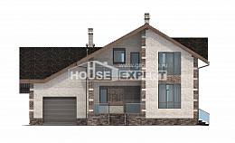 245-005-П Проект двухэтажного дома мансардный этаж, гараж, уютный дом из бризолита, Нерюнгри