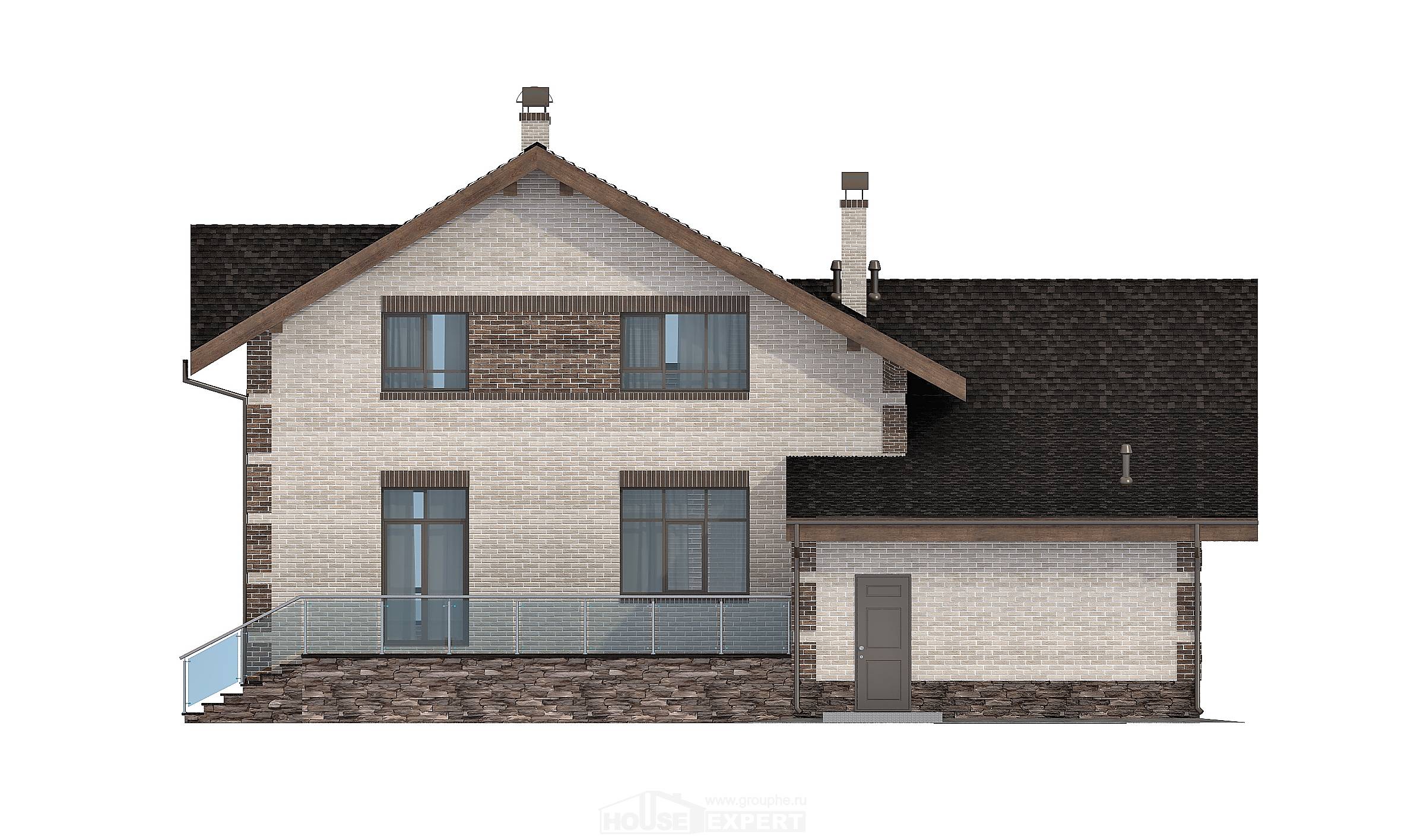 245-005-П Проект двухэтажного дома с мансардным этажом, гараж, простой дом из твинблока, Ленск