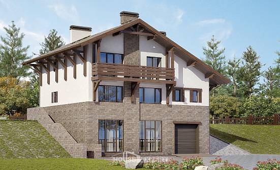 305-002-П Проект трехэтажного дома с мансардой и гаражом, классический загородный дом из кирпича, Алдан