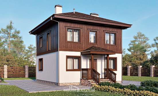 100-006-Л Проект двухэтажного дома, компактный дом из бризолита, Ленск
