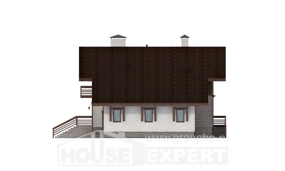 420-001-П Проект трехэтажного дома с мансардой, гараж, просторный коттедж из кирпича, Мирный