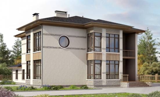 345-001-П Проект двухэтажного дома, классический загородный дом из теплоблока, Якутск