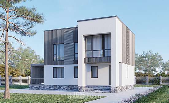 150-017-П Проект двухэтажного дома, классический загородный дом из газобетона, Мирный