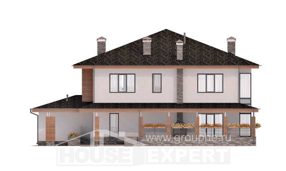 305-001-П Проект двухэтажного дома, гараж, большой коттедж из арболита, Якутск