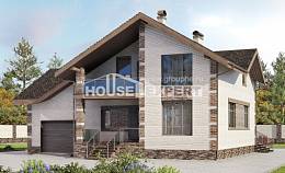 245-005-П Проект двухэтажного дома с мансардой, гараж, простой домик из блока, Нерюнгри