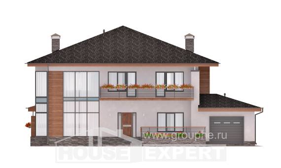 305-001-П Проект двухэтажного дома, гараж, огромный коттедж из блока, Алдан