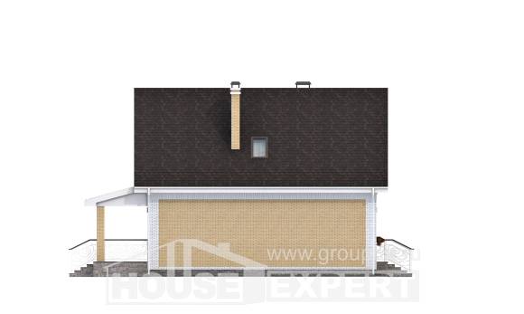 130-004-П Проект двухэтажного дома с мансардой, компактный загородный дом из пеноблока, Алдан